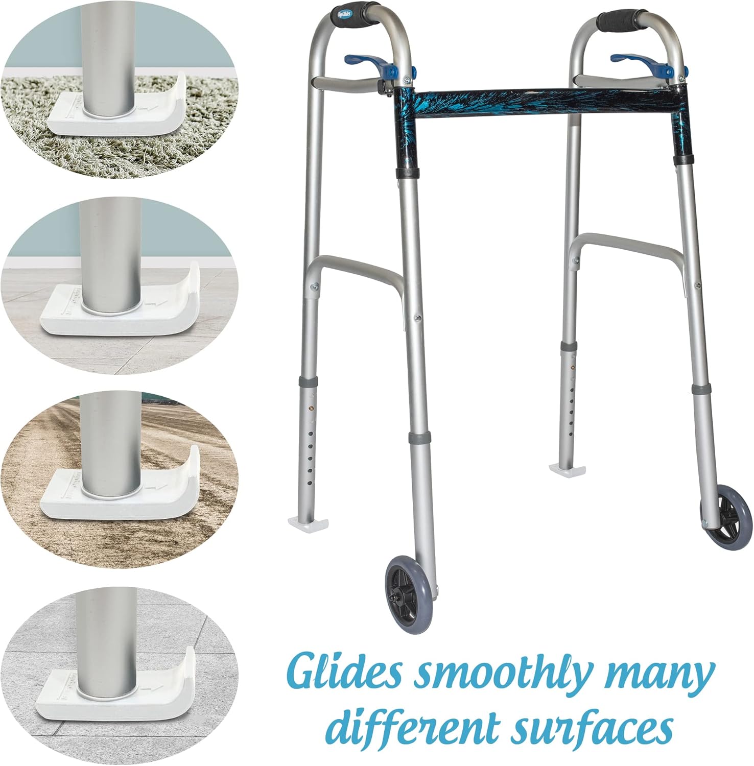 Flexfit Universal Ski Glides - 1 Pair (White) : Health & Household