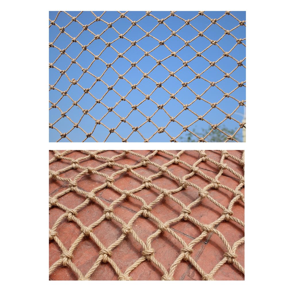 Red de seguridad para niños, cáñamo y yute, protección para balcones y escaleras, interior/exterior, red de seguridad infantil para el hogar, 1 x 8 m, duradera y respetuosa con el medio ambiente