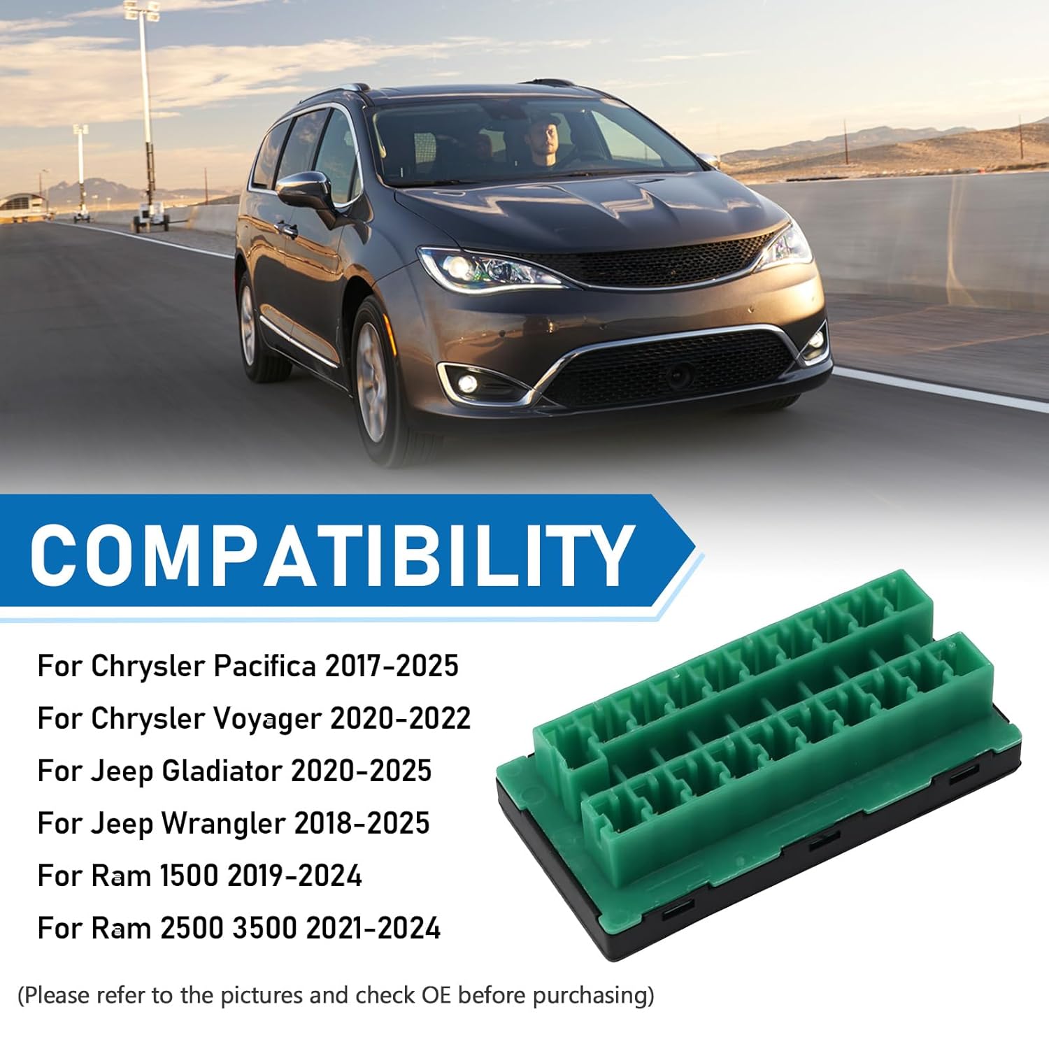 68321746AA CAN-C Buss Star Splice Block Fuse Connector Compatible with Jeep Gladiator/Wrangler JT JL, for Chrysler Pacifica/Voyager, for Dodge Ram 1500/2500/3500 2017-2025, OE Replace# 2-2272352-5