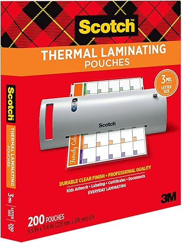 Miniatura 10 de Scotch Paquete de laminador térmico y bolsa, sistema de 2 rodillos, laminado de hasta 9 pulgadas de ancho (TL901X) con bolsas de laminación Scotch