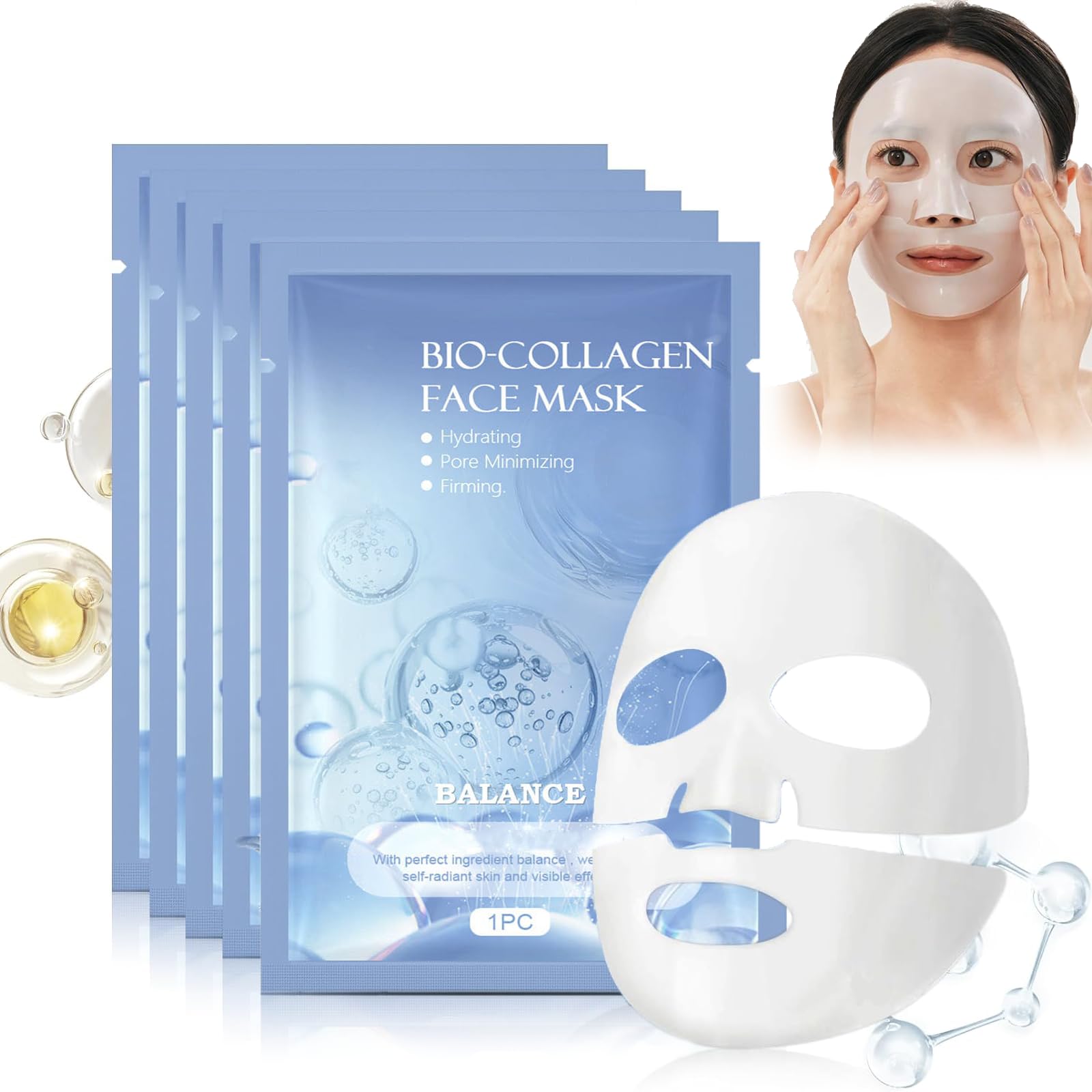 Sungboon Collagen Mask, Sungboon Editor Collagen Mask, Bio Collagen Face Mask, Deep Collagen Overnight Mask, Collagen Face Mask, Collagen Mask, Hydrating Face Mask (Set of 5)
