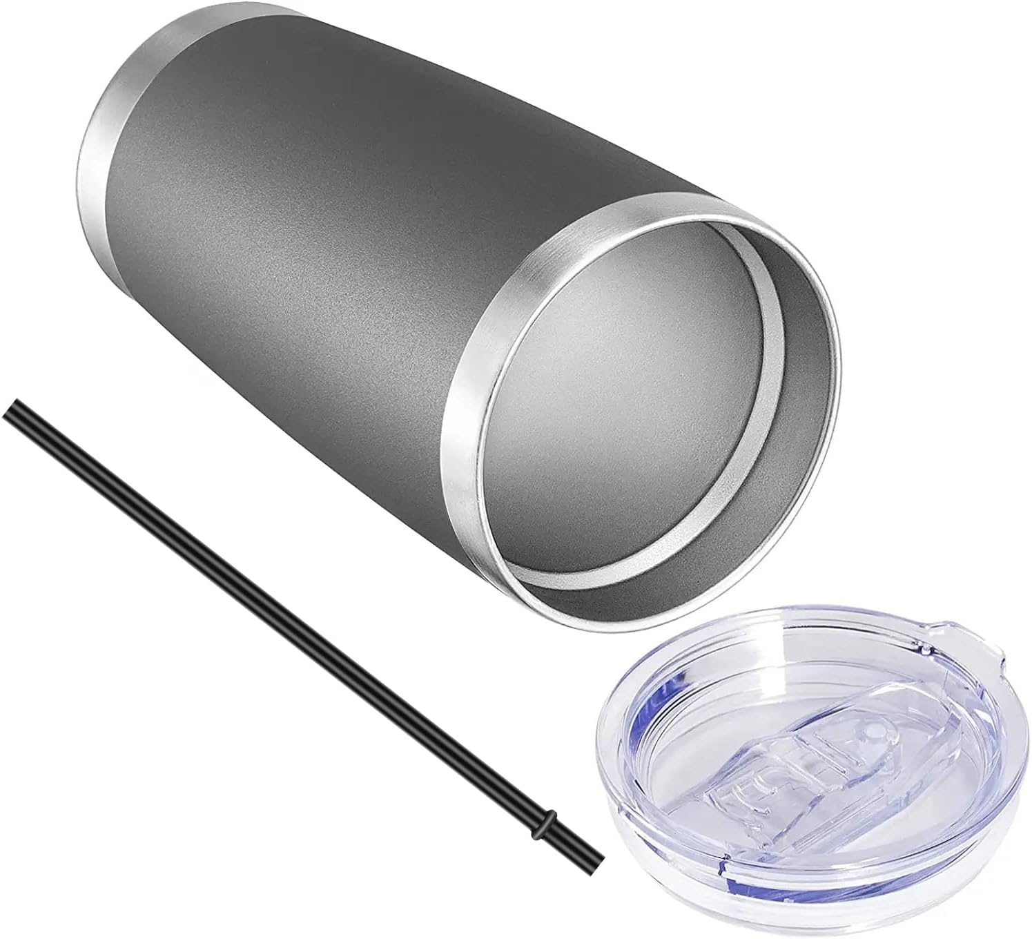 VEGOND 20oz Tumbler with Lid and Straw Stainless Steel Tumbler Cup Vacuum Insulated Double Wall Travel Coffee Mug Powder Coated Coffee Cup(Grey 1 Pack) - Image 7