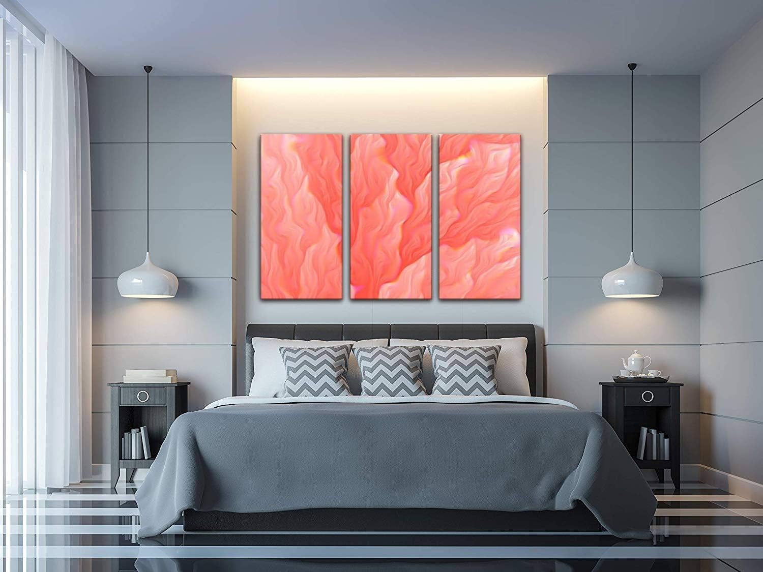 blaverr coral living fractal abstract background prism glitch effect color of - Canvas Wall Art - Modern Office Decoration Painting Artwork for Living Room Bedroom - 3 Panels