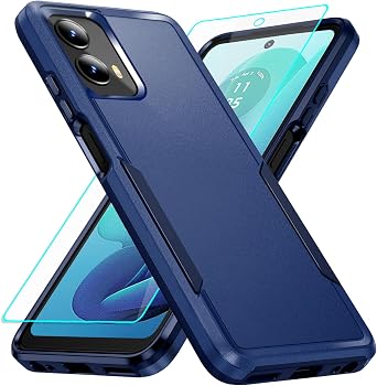 for Moto G 5G 2024 Case with Screen Protection Heavy Duty Protective Shockproof and Scratch Proof Cell Phone case for Motorola Moto G 5G 2024-Blue