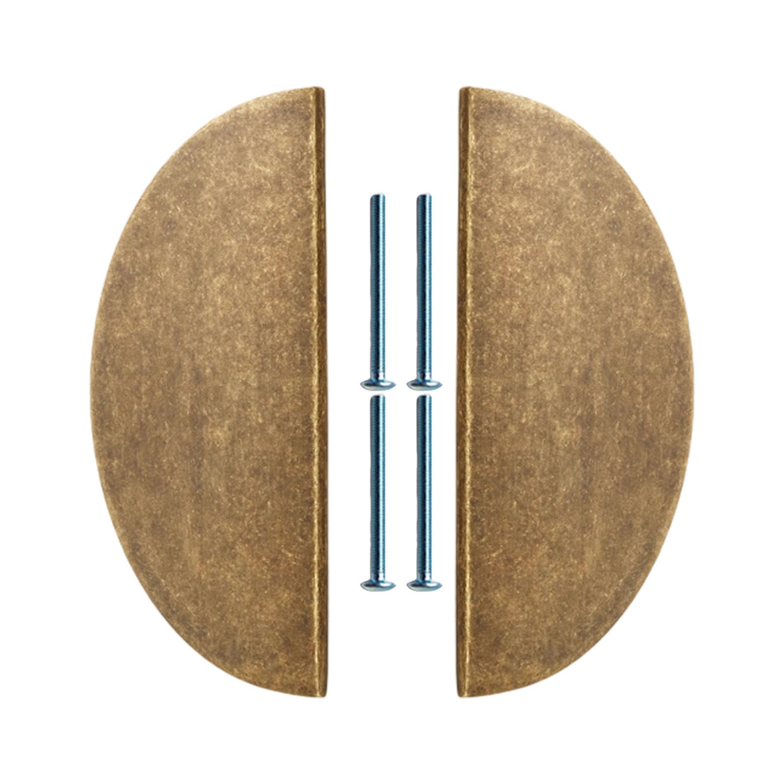 MINGLEA Vintage Inspired Cupboard Handles Semi Circular Drawer Pulls Antique Bronze Finish for Wardrobe Kitchen Cupboard Antique Metal Drawer Pulls