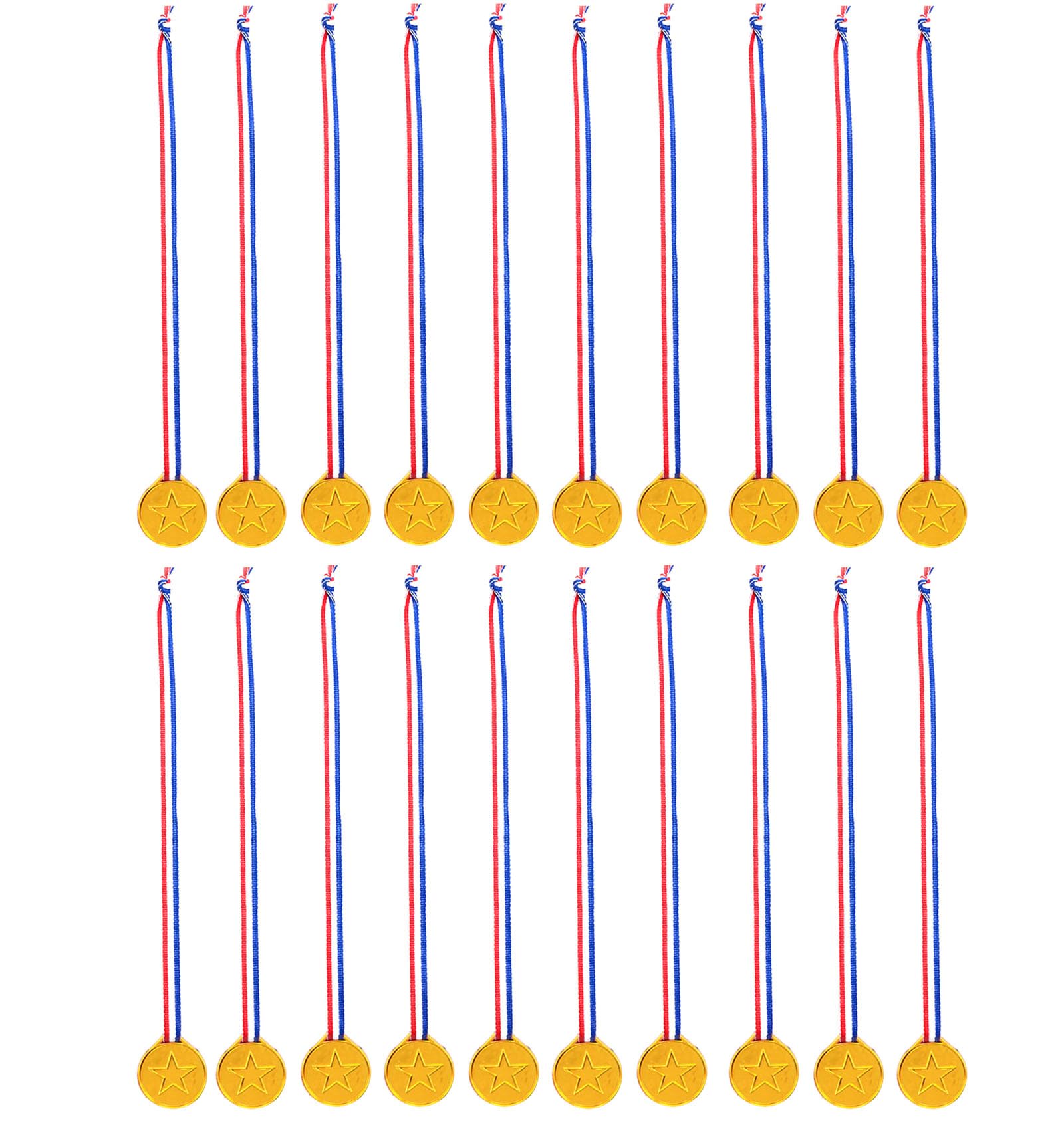 YIKANGHENGAward Medals, 20 Pcs Gold Plastic Bulk Winner Award for Games, Sports, Competitions and Decoration