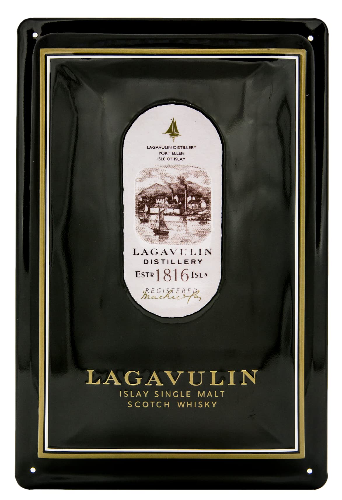 Retro Whisky Tin Sign Suitable for Lagavulin Single Malt Scotch Lovers and Connoisseurs