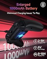 Vista 9 de EasySMX X20 Wireless Gaming Controller with RGB Backlit, 2-Stage Hall Effect Sticks, 1000Hz Polling Rate, 6-Axis Gyro on Multi-Platform, Mech