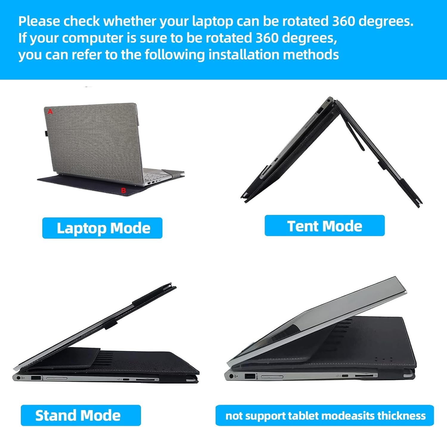 Laptop Case for Dell Pro 13 Premium PA13250 Laptop [not Compatible with Any Other Model] ， 2 in 1 PU Leather Inside Pocket Cover (Light Gray)