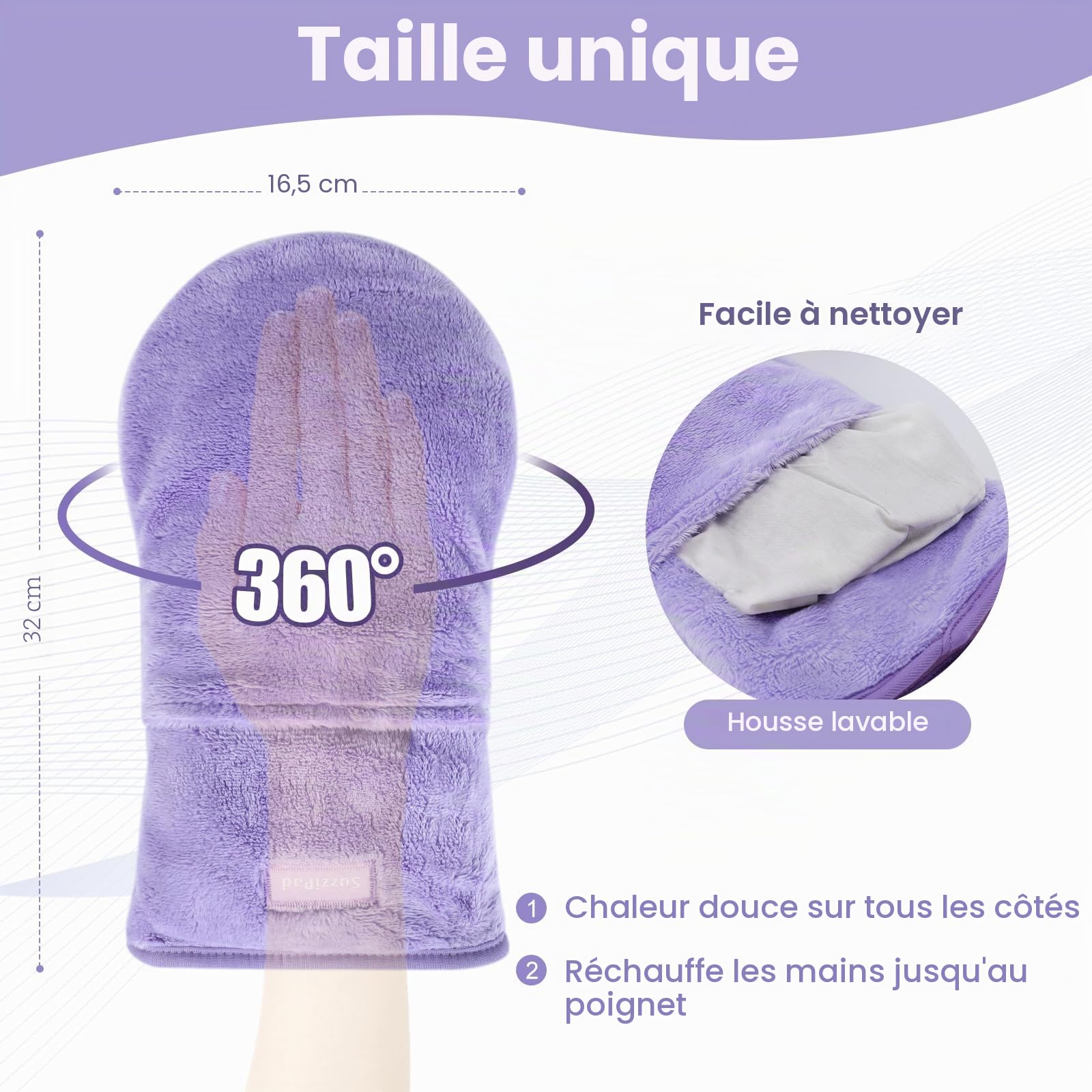 SuzziPad Gants chauffants pour l'arthrite des mains, gants d'arthrite pour femmes pour soulager la douleur, les articulations raides, le canal carpien, le doigt à gâchette, chauffe-mains lavables,
