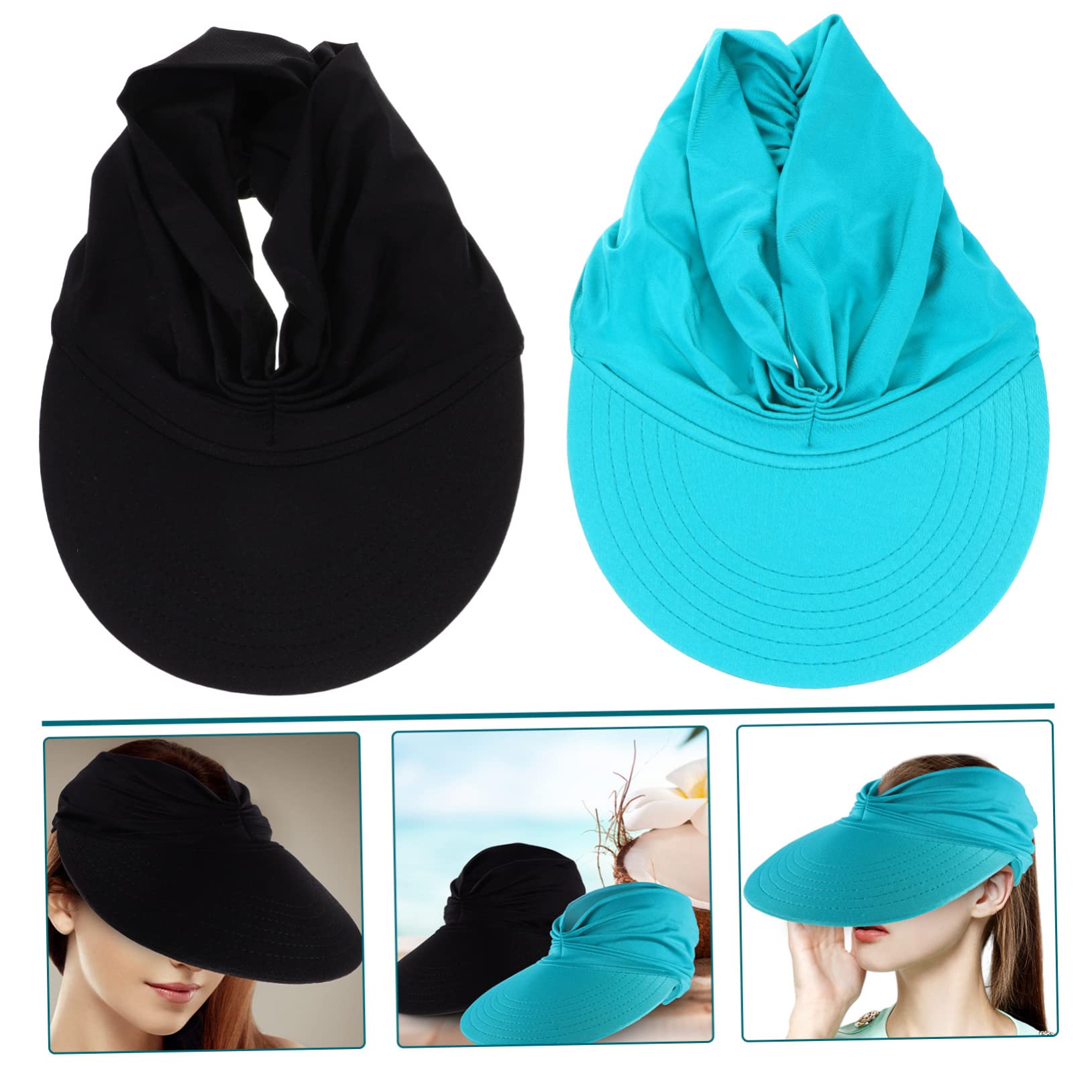 BESPORTBLE 4 Pièces visière de Plage Chapeau de Soleil pour Femme Chapeau de visière extérieure Chapeau Femme Chapeaux visières de Plage pour s Chapeau de e Portable Nylon