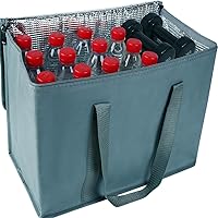 Vista 21 de musbus - Paquete de 2 bolsas aislantes reutilizables para comestibles, bolsa enfriadora plegable para comestibles, bolsa aislante grande resistente