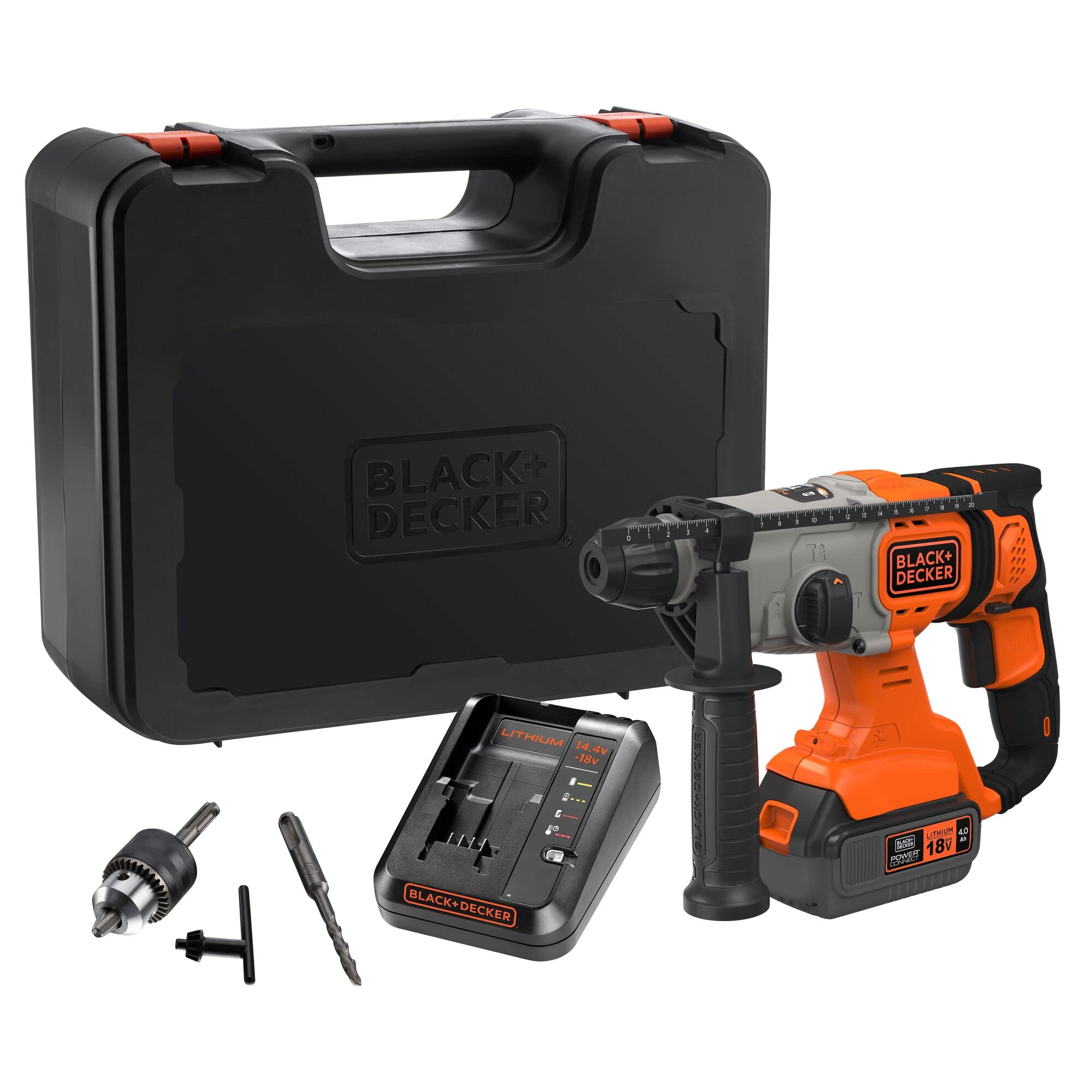 Marteau Perforateur Sans Fil BLACK+DECKER 18V SDS-Plus avec Batterie et Chargeur