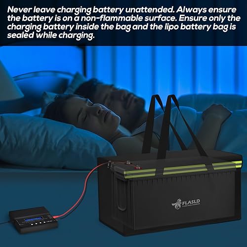 Miniatura 26 de FLASLD Paquete de 2 bolsas de batería para bicicleta eléctrica, bolsa de carga segura ignífuga a prueba de explosiones, bolsa de batería Lipo