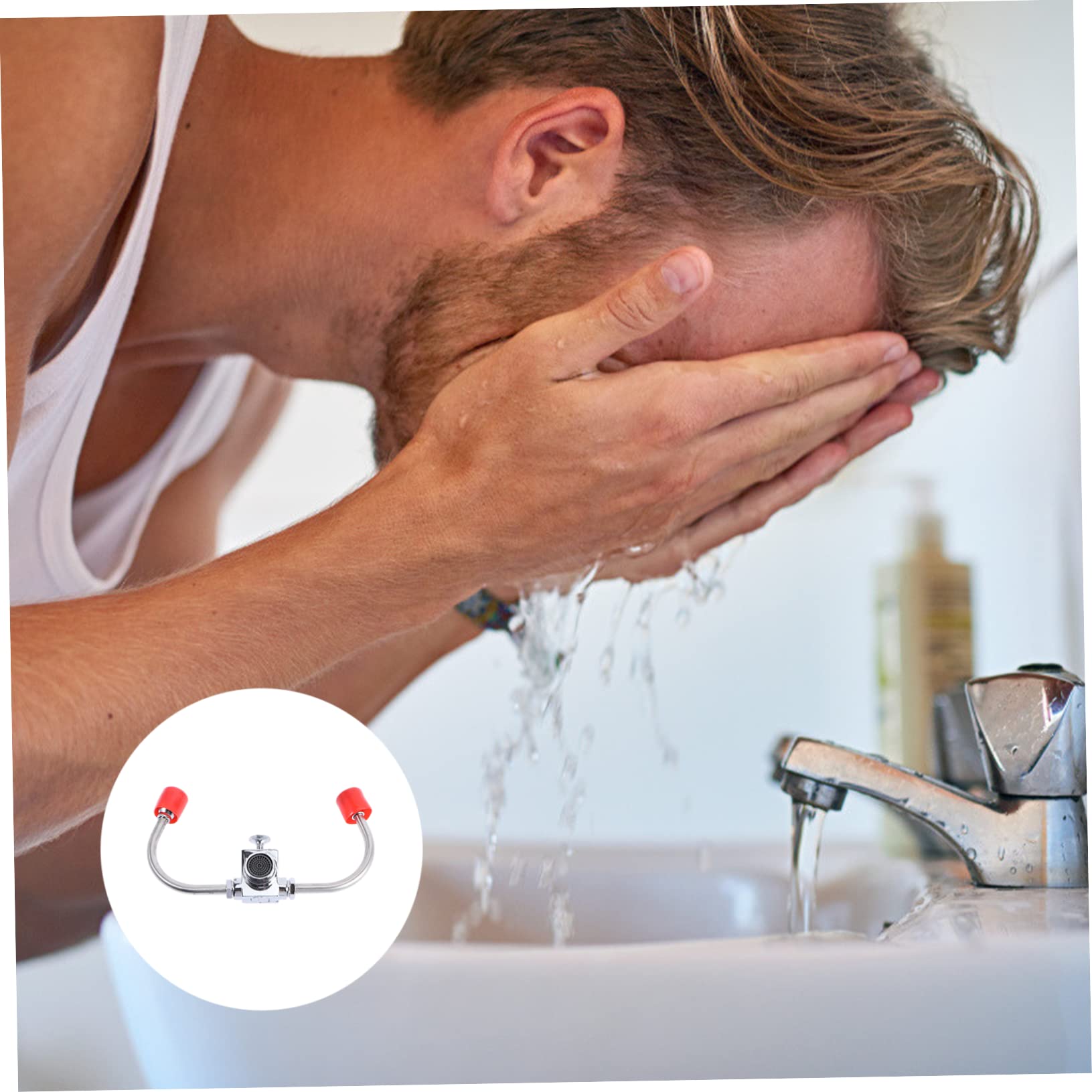 MAGICLULU Lavado de Emergencia de Acero Inoxidable con Flujo de Agua Ajustable para Montaje en Lavabo en Fábricas Químicas y Laboratorios