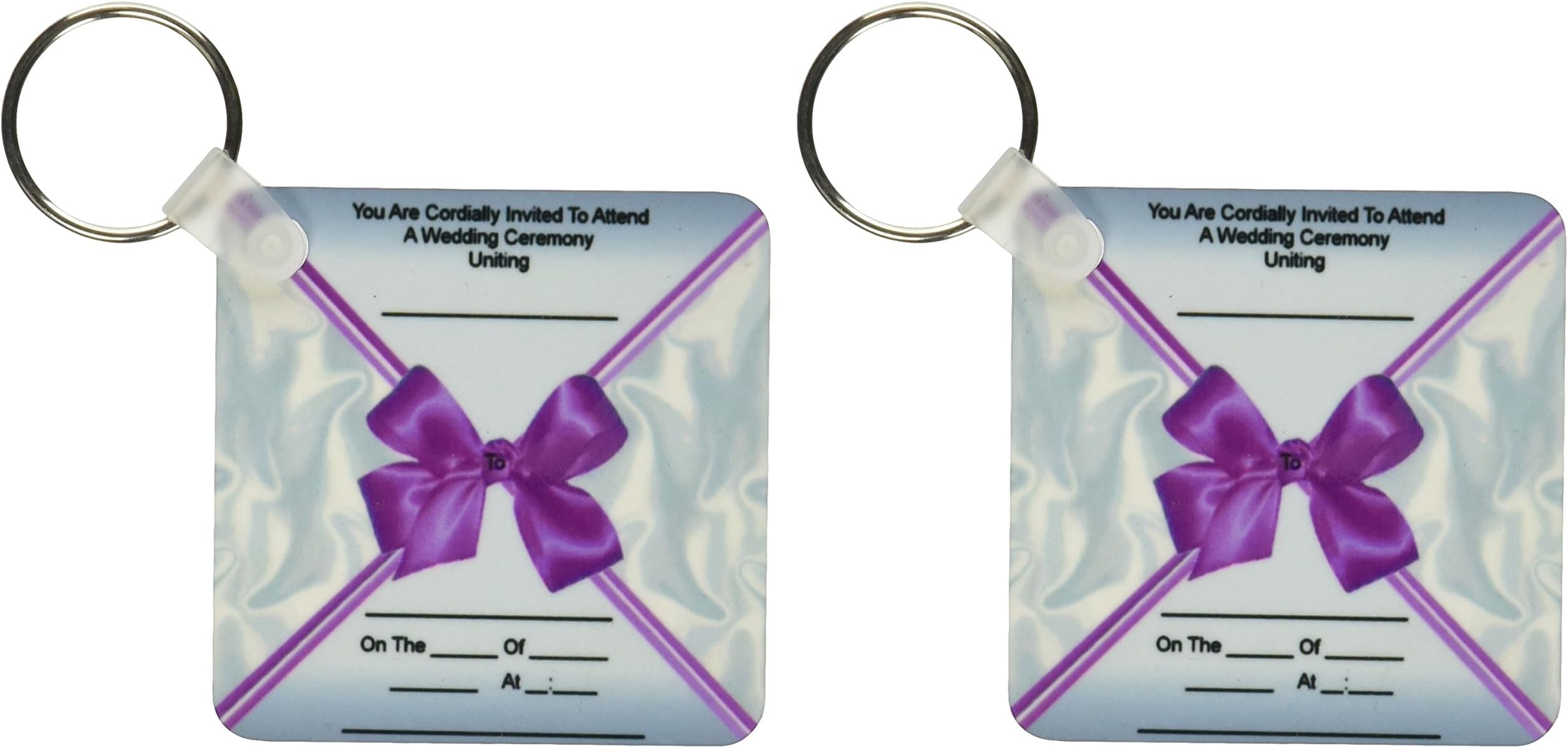 3dRose Wedding Invitation - Key Chains, 2.25 x 4.5 inches, set of 2 (kc_33034_1)