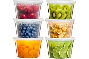 16 oz. -24 Sets Deli Food Storage Freezer Containers With Leak-proof Lids