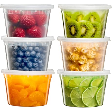 16 oz. -24 Sets Deli Food Storage Freezer Containers With Leak-proof Lids