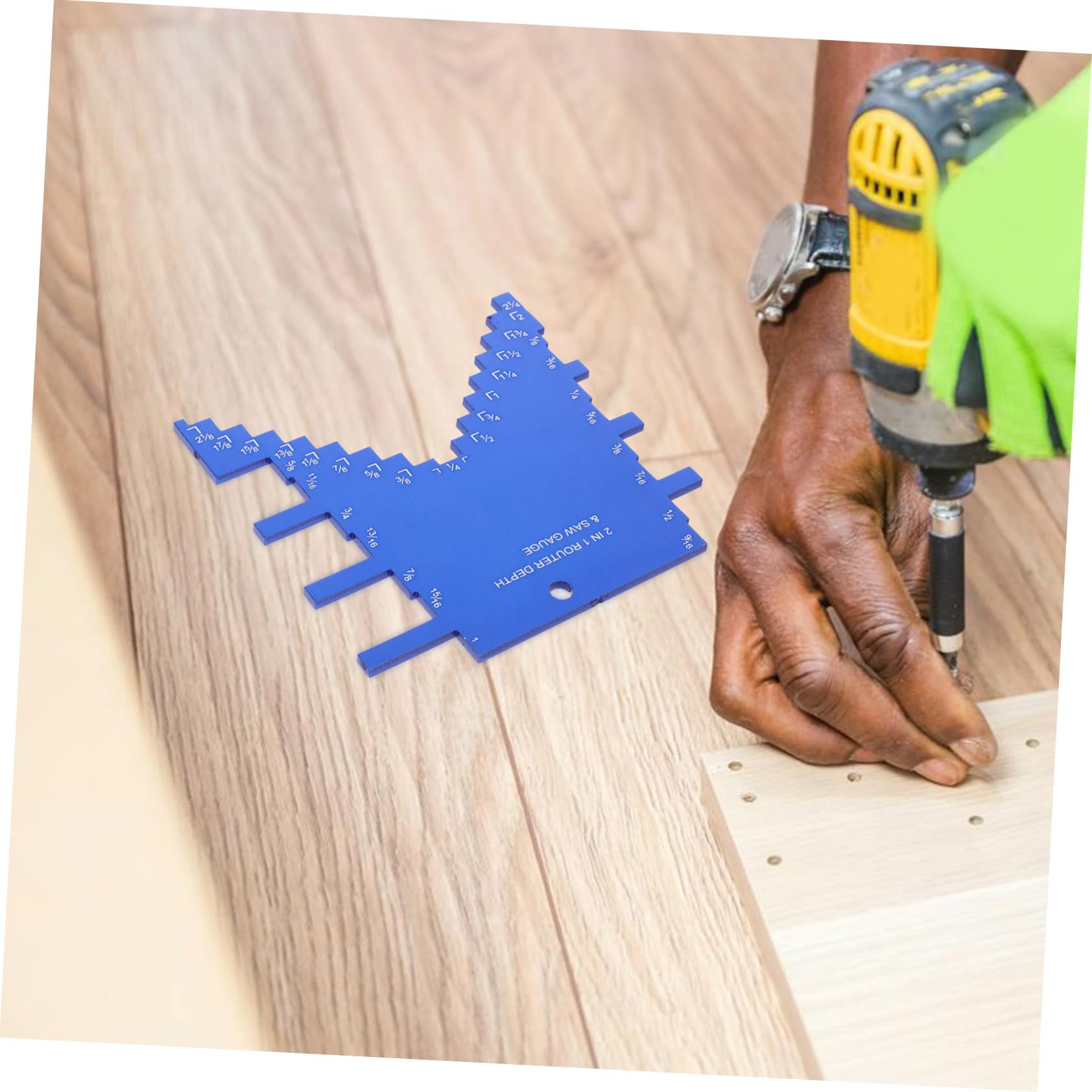 Veemoon -in-one Woodworking Tool: Depth Gauge Meter and Saw Gauge in Aluminum Alloy