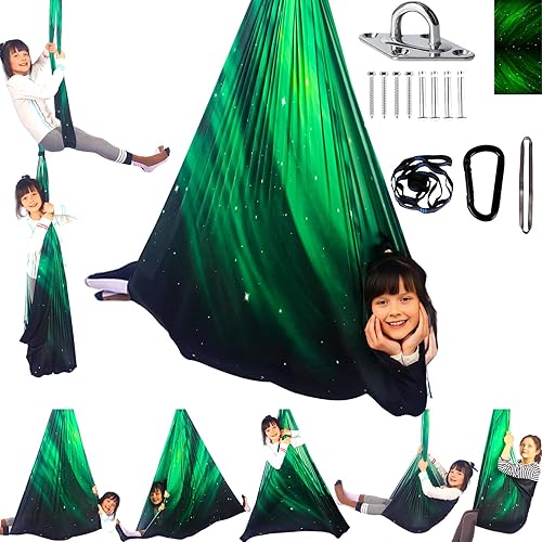 Columpio sensorial para niños, terapia interior y exterior, hamaca para acurrucarse, con capacidad para hasta 300 libras, con kit de colgador de