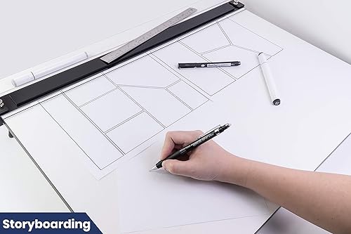 Miniatura 6 de Pacific Arc Tablero de dibujo, mesa de dibujo portátil con barra paralela, 23 x 31 pulgadas