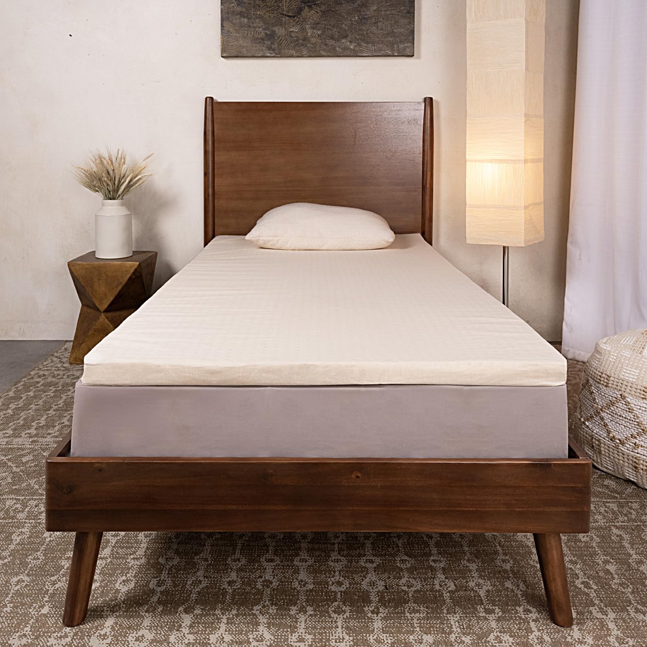 Foamma Organic Latex Mattress Topper - Queen - 100% Organic Latex - Cooling & Breathable - GOLS Certified - White - Zipper Closure - Spot Clean Only - Eco-Friendly