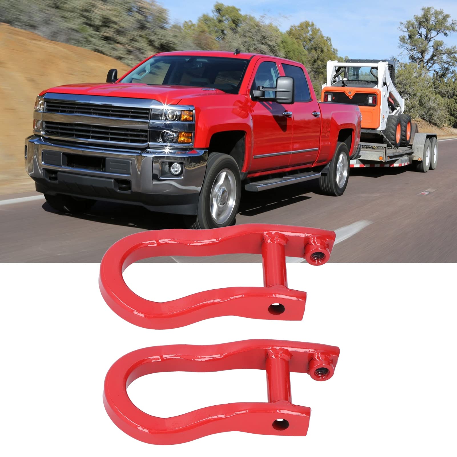 Para Haków Holowniczych Pierścień Holowniczy ze Stopu Czerwonej Stali 84192871 Bezpośredni Zamiennik Przedni Lewy Prawy Dolny do Chevroleta Silverado 1500 Sierra 1500 Holowanie Awaryjne