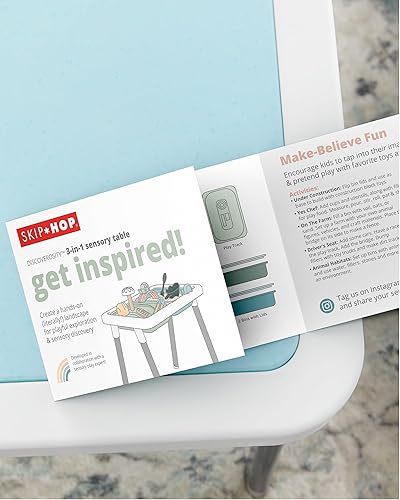 Miniatura 8 de Skip Hop Discoverosity - Mesa sensorial 3 en 1 para niños pequeños con 13 herramientas sensoriales inspiradas en la naturaleza, guía de actividades