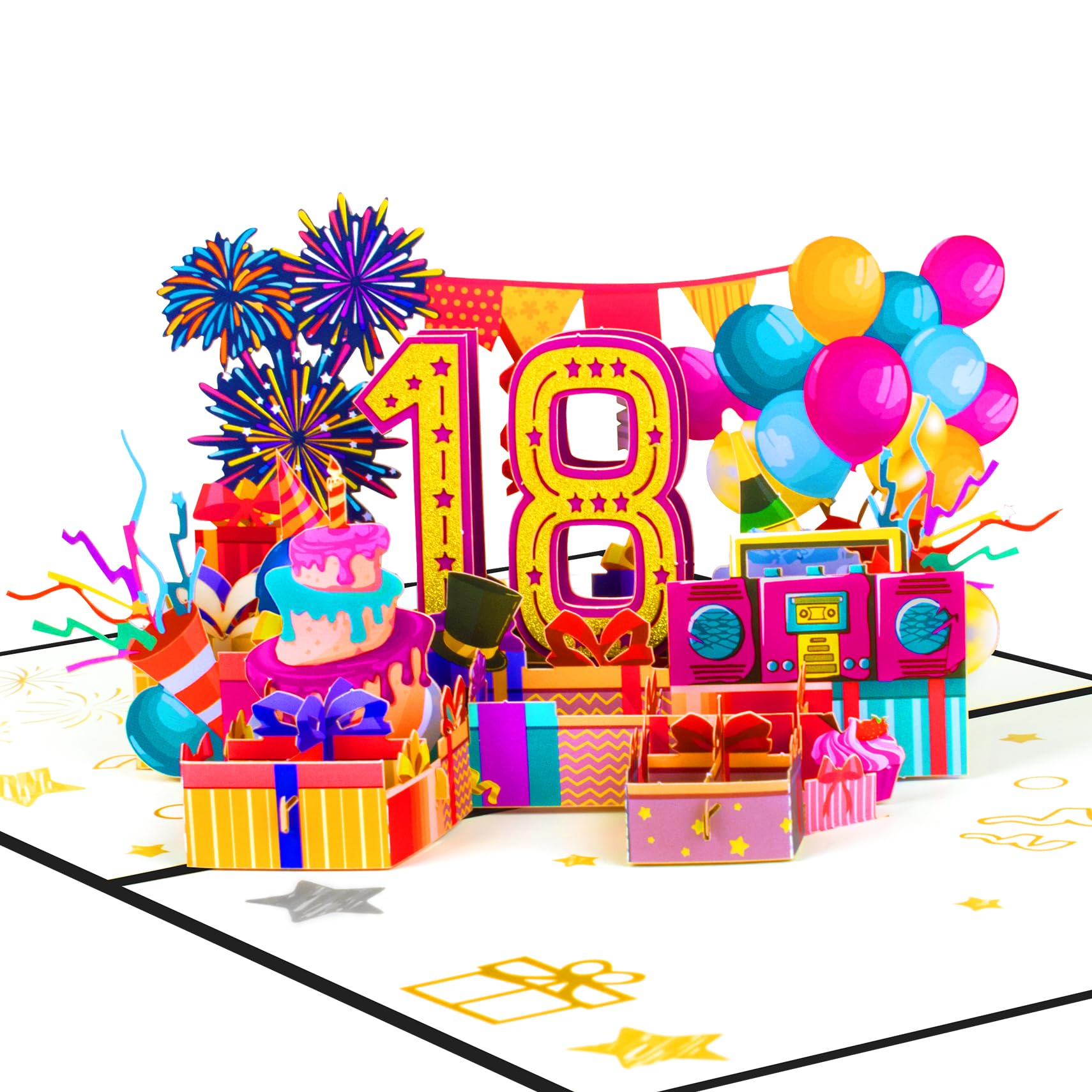 GREETING ART 18th Birthday Card Pop Up, 18th Birthday Decorations for Girls Boys, 18th Birthday Gifts for Son Daughter,18th Birthday Card for 18 Year Old Granddaughter Grandson