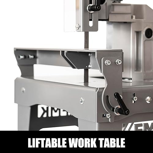 Miniatura 4 de KFMK Sierra de cinta de metal de velocidad variable de 10 A con banco de trabajo grande, capacidad de corte de 5 pulgadas, velocidad ajustable