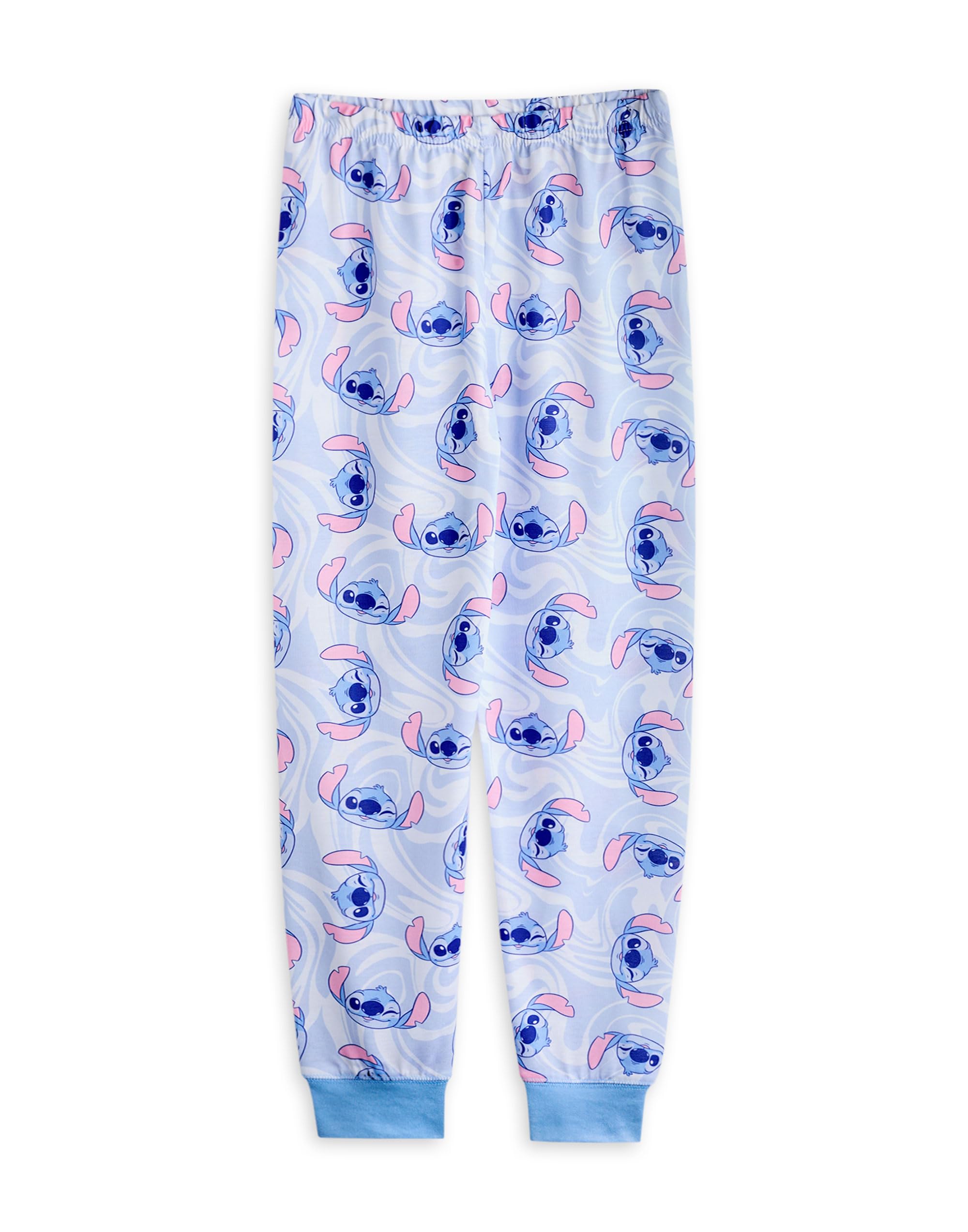 Disney Set Pigiama per Ragazze Lilo & Stitch, Confezione da 2 | Indumenti da Notte per Bambini con Stampa su Tutta la Superficie con Punti Blu e Rosa e Grafica con Angeli