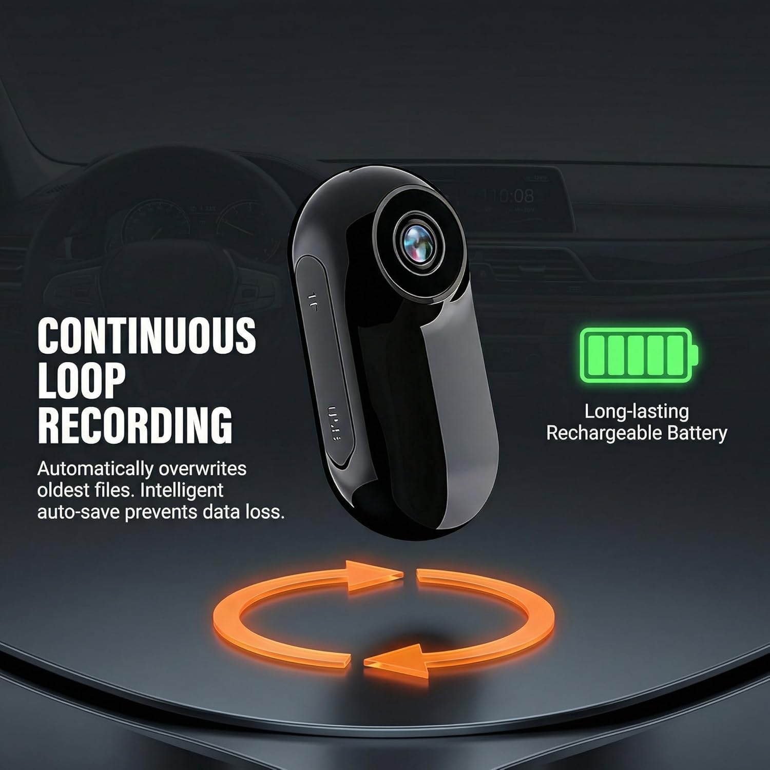 Mini Body Camera with 0.96" Screen, 1080P HD Wearable Action Camera with Audio, One-Key Recording Small Video Recorder for POV Vlog, App-Free Portable Cam for Sports & Security,(No SD Card)