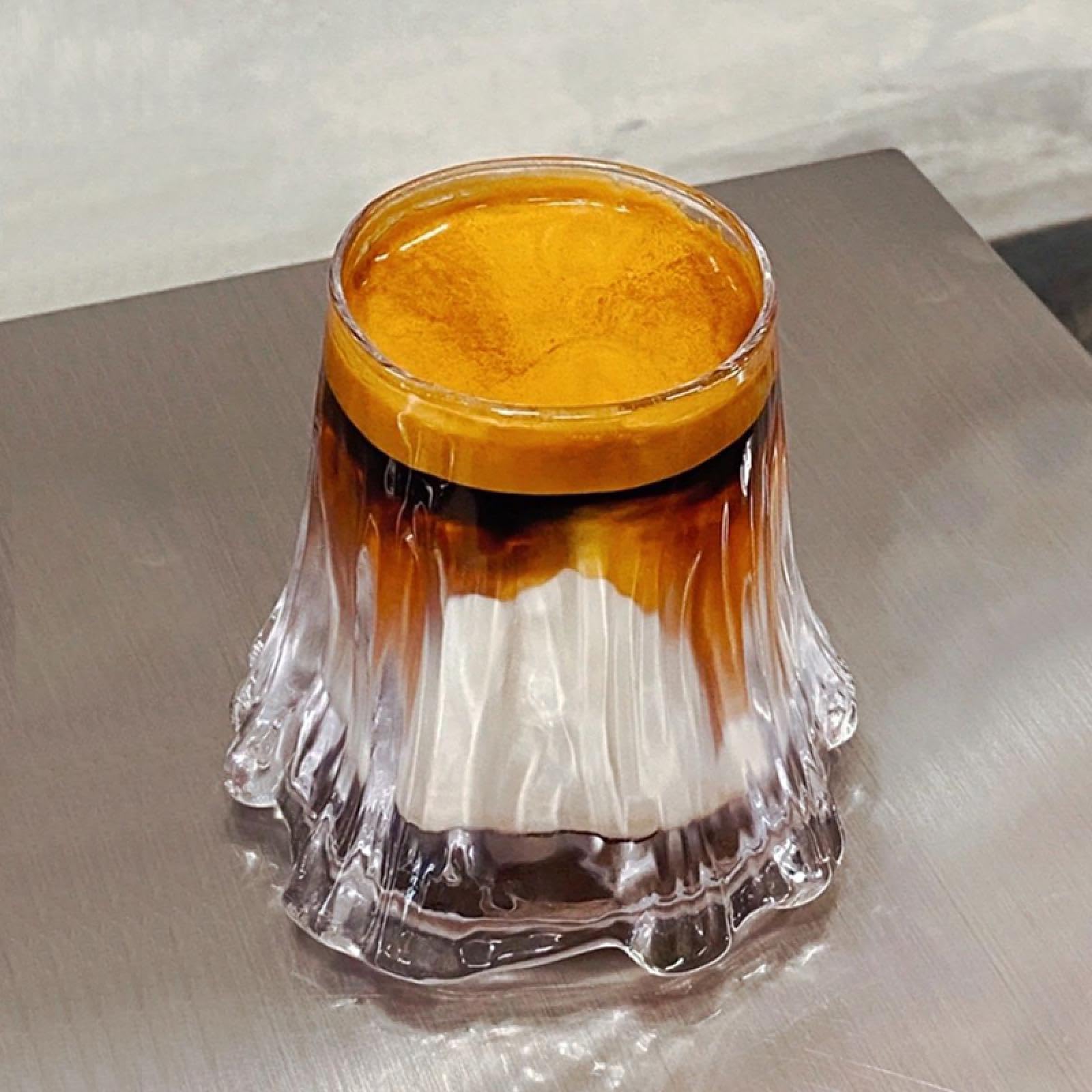 Miaexaugsh 190ml European Creative Exquisite Volcano Cup Coffee Cup Glass Coffee Cup Small Coffee Special Cup