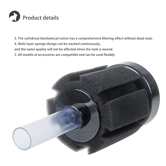 Foto 4 de 8 de NO 2 Piezas Esponja Filtro Acuario,Filtro de Esponja Bioquímica para Acuario,Filtro De Esponja,Filtro…