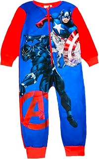 Avengers Boys Fleece Onesie All in One Pyjamas Kids Avengers Sleepsuit Onezee 4-10 Years