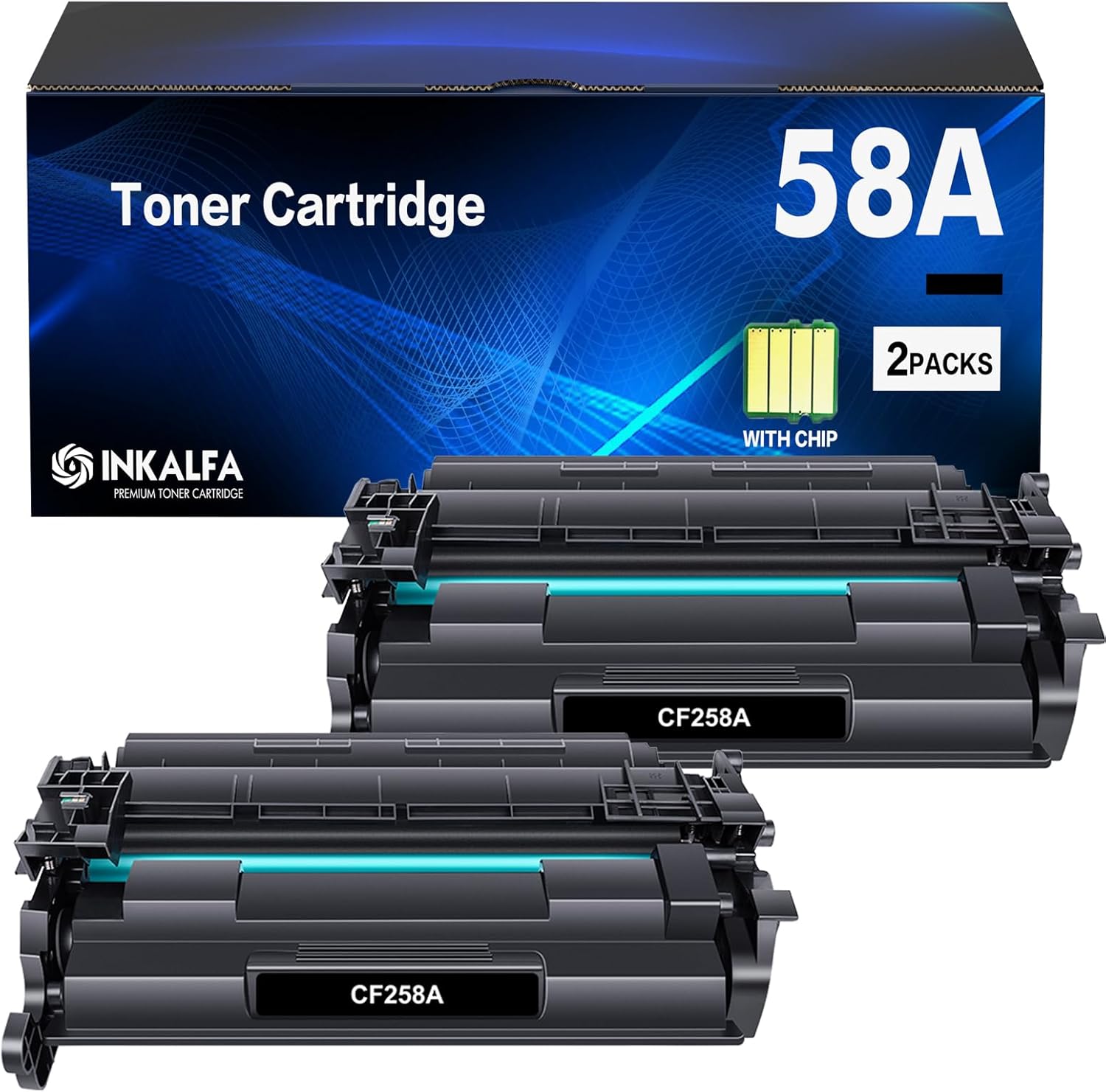 InkALFA 2-pack 58A CF258A/58X CF258X toner for HP LaserJet Pro MFP