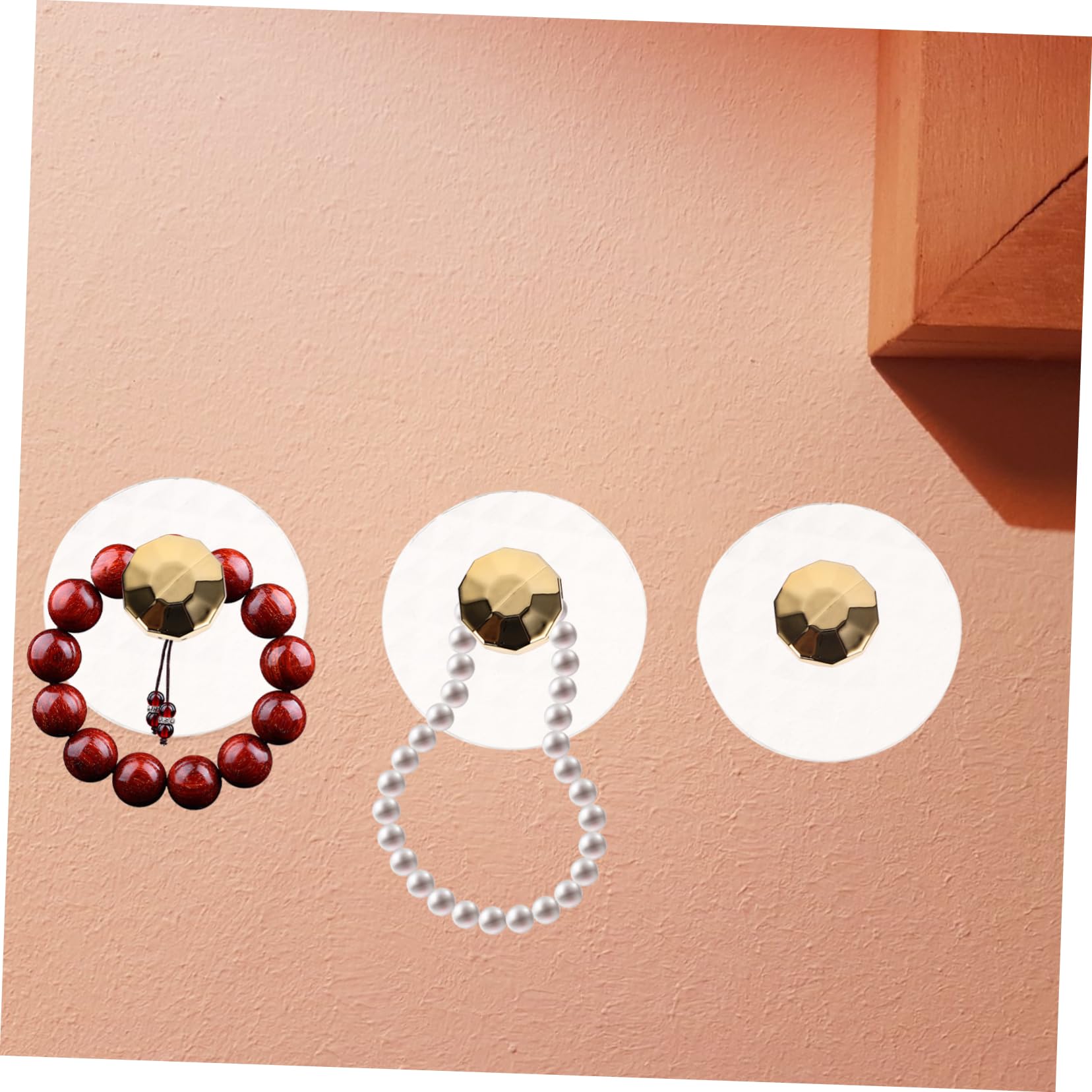 STOBAZA Ganchos Adhesivos Para Pared Con Diseño De Colgadores Transparentes Para Joyería Multiusos Para Colgar Collares Ropa Y Accesorios Paquete De Decoración 6 Piezas X 4