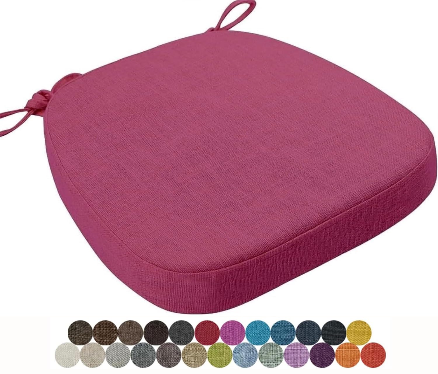 Seokor Color27 Chair Cushion Kitchen, Memory Foam Chair Pads, 40X38/43X40/43X42cm With Ties Non-Slip Chair Pads，Outdoor Indoor Seat Cushion For Dining Office Garden Chair(,43X40x5cm)
