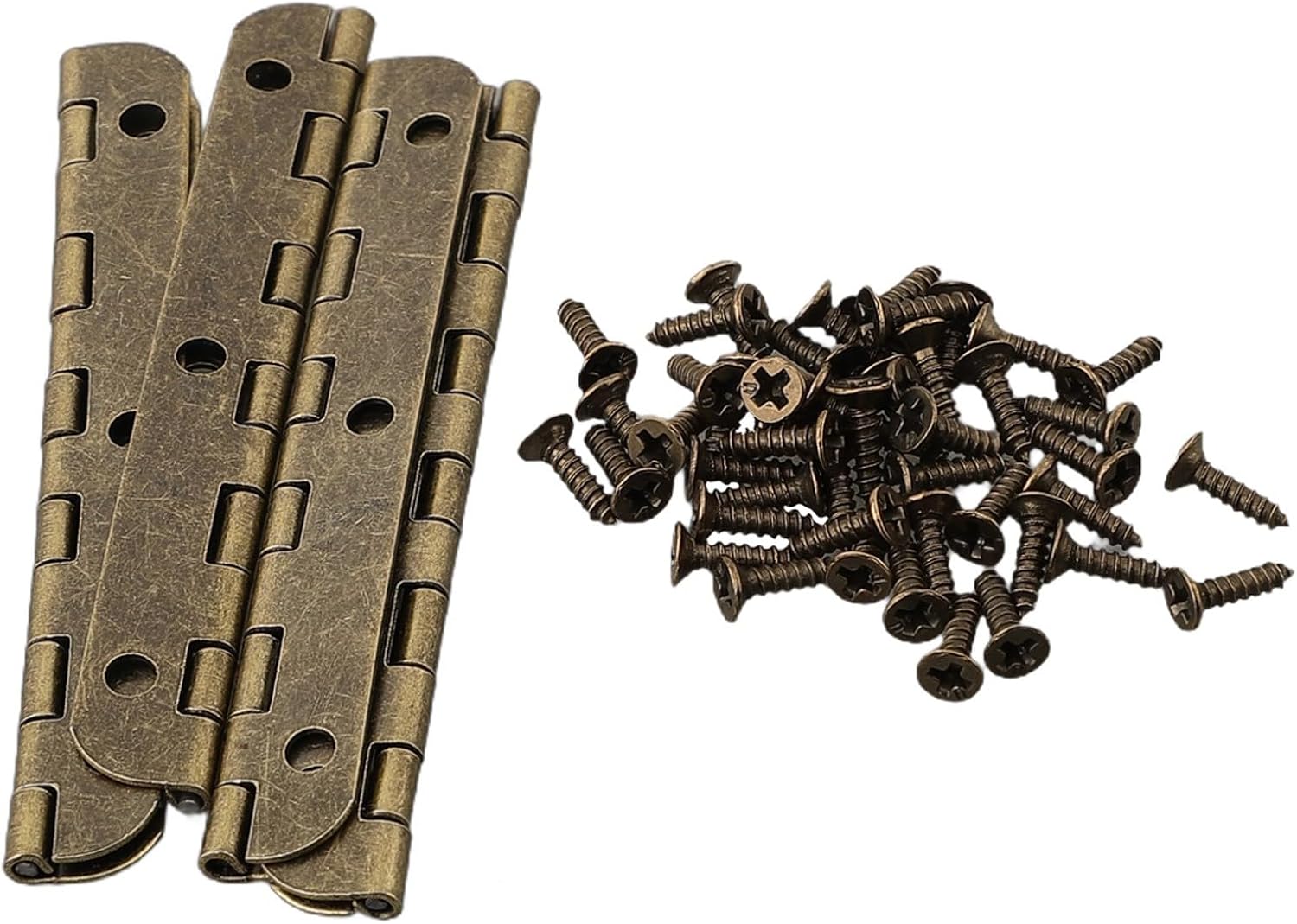 4Pcs 180 Degree Opening Cabinet Door Hinges for Wood Boxes Zinc Alloy Construction, for Furniture and Jewelry Chests