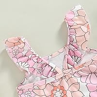 Vista 7 de XRjxyushan Traje de baño de verano para niños pequeños, lindo estampado con volantes, traje de baño de una pieza, bikini para la playa
