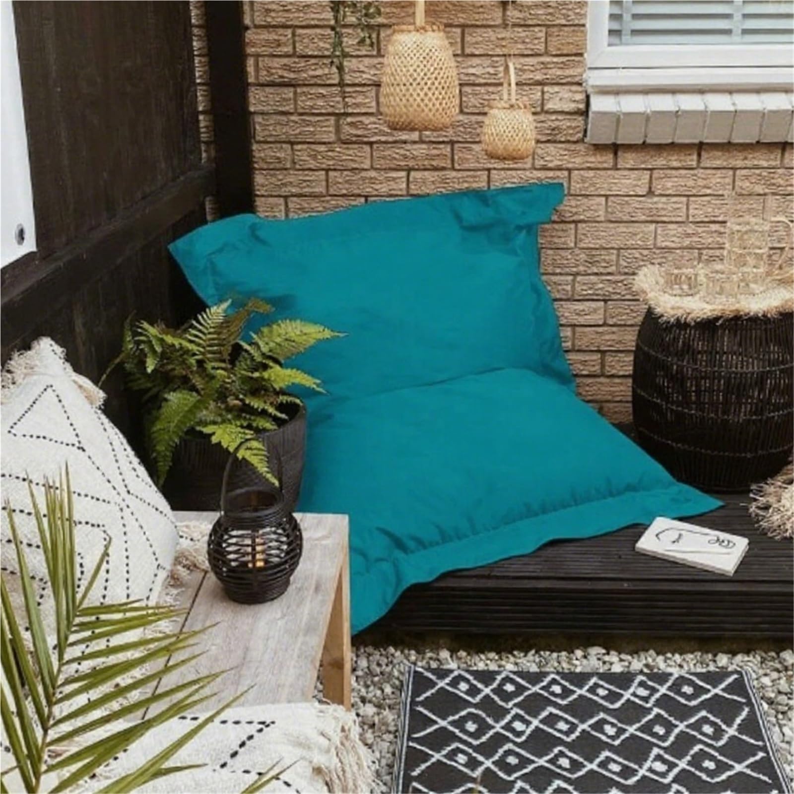 Puff Flotante Cuadrado For Piscina (sin Relleno) - Puff Impermeable For Exteriores For Adultos - Puff Reutilizable For Piscina, Jardín, Playa, Camping, Sofá Cama, Puff Lounge(Baoblue,140x180cm-cover)