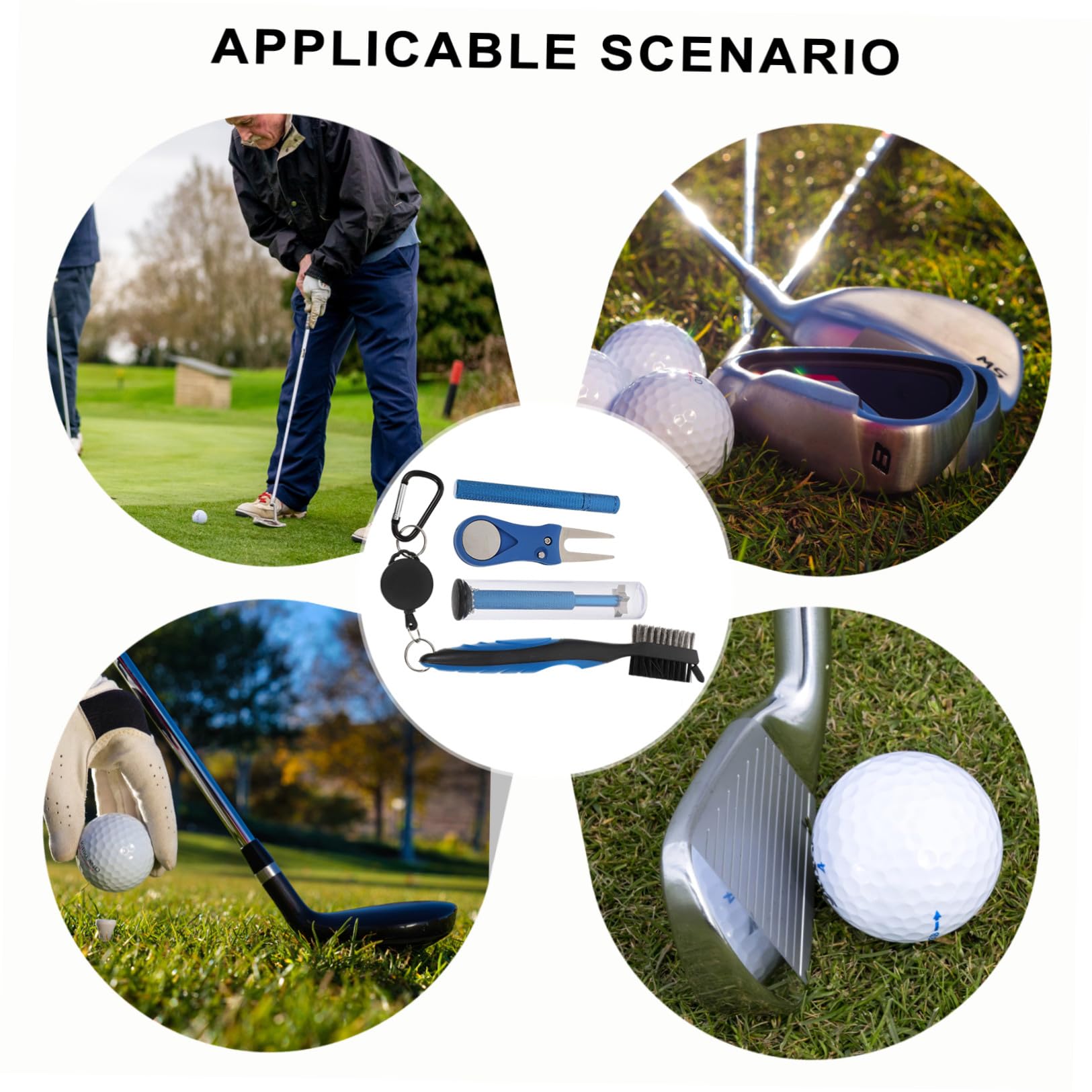 Toddmomy 4 Sets Golf-Reinigungszubehör Doppelseitige Bürste Edelstahl-Reinigungszubehör-Set Edelstahl-Reiniger Reinigungswerkzeuge Club-Reinigungszubehör Doppelseitige Bürste