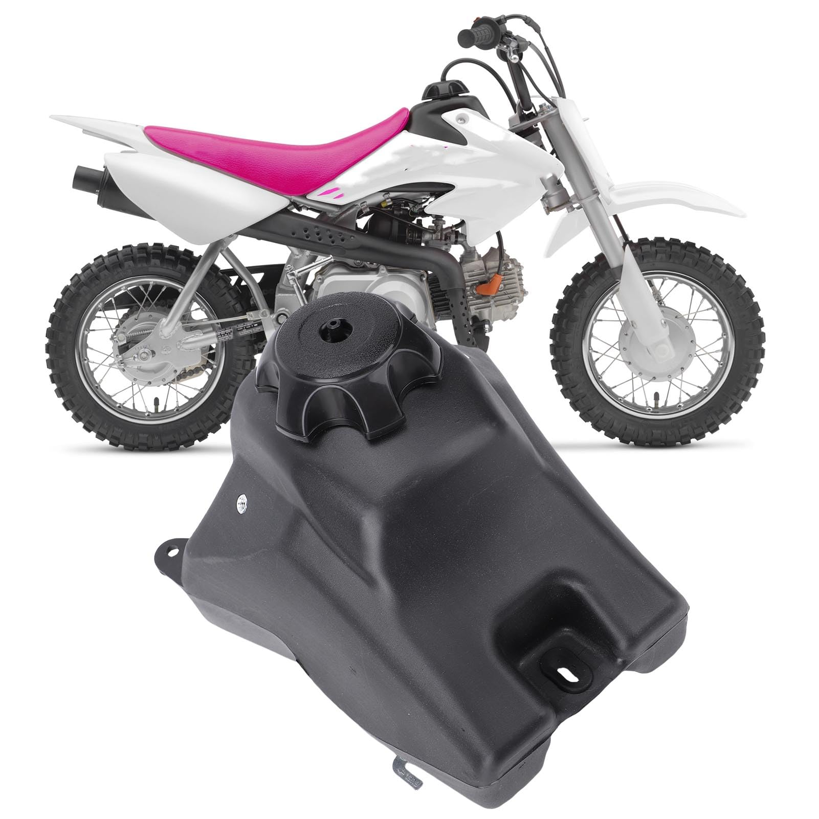 KIMISS Serbatoio Carburante in Plastica 2,5 Litri con Tappo Benzina Antiurto di Ricambio per Pit Bike XR50 CRF50 Automobilistico Ad Alte Prestazioni