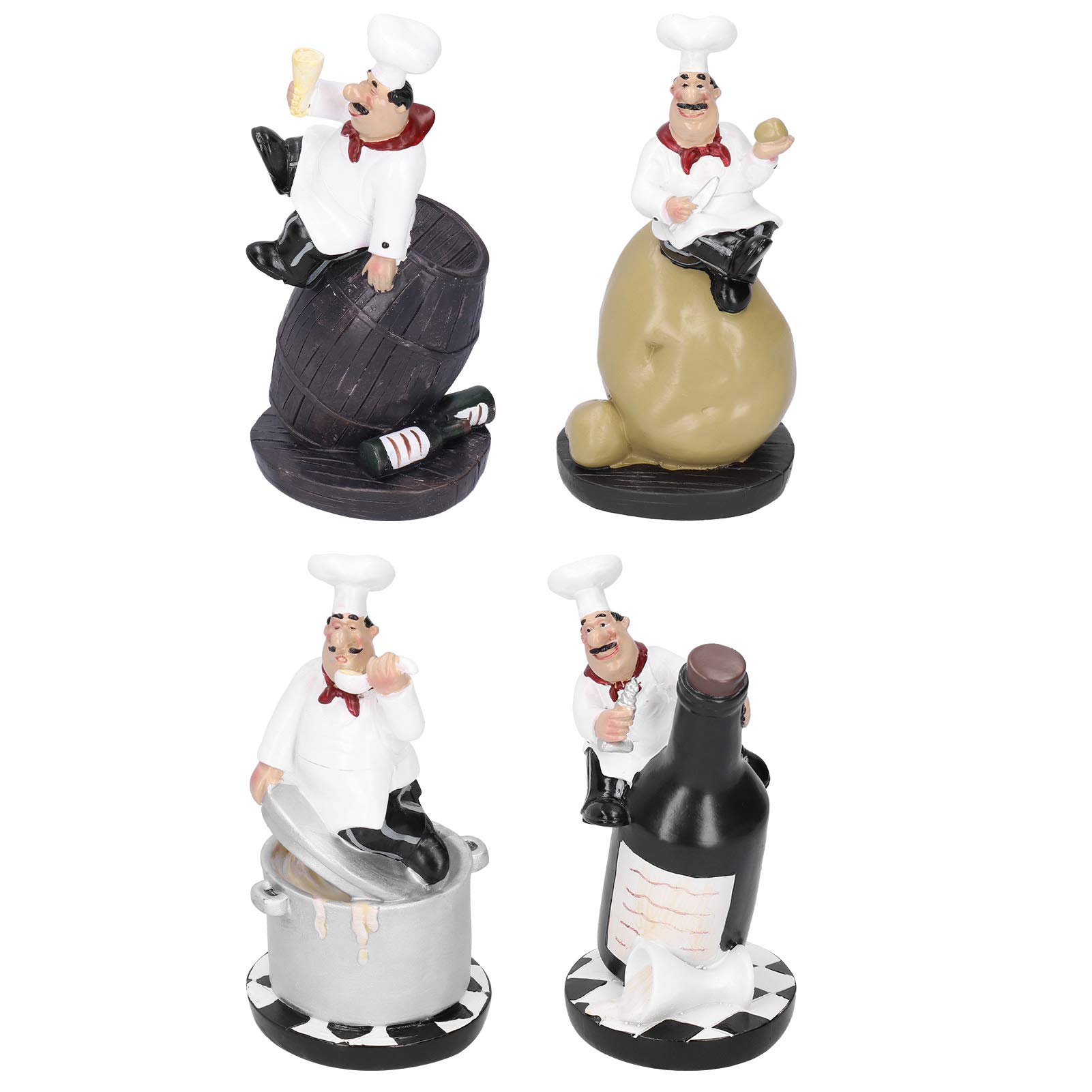 Modelo Estatua de Chef, Juego de Figuras Decoración de Cocina con Patatas Adornos de Resina Coleccionable Decoración del hogar para mamá Mujer Abuela Amigas Madre