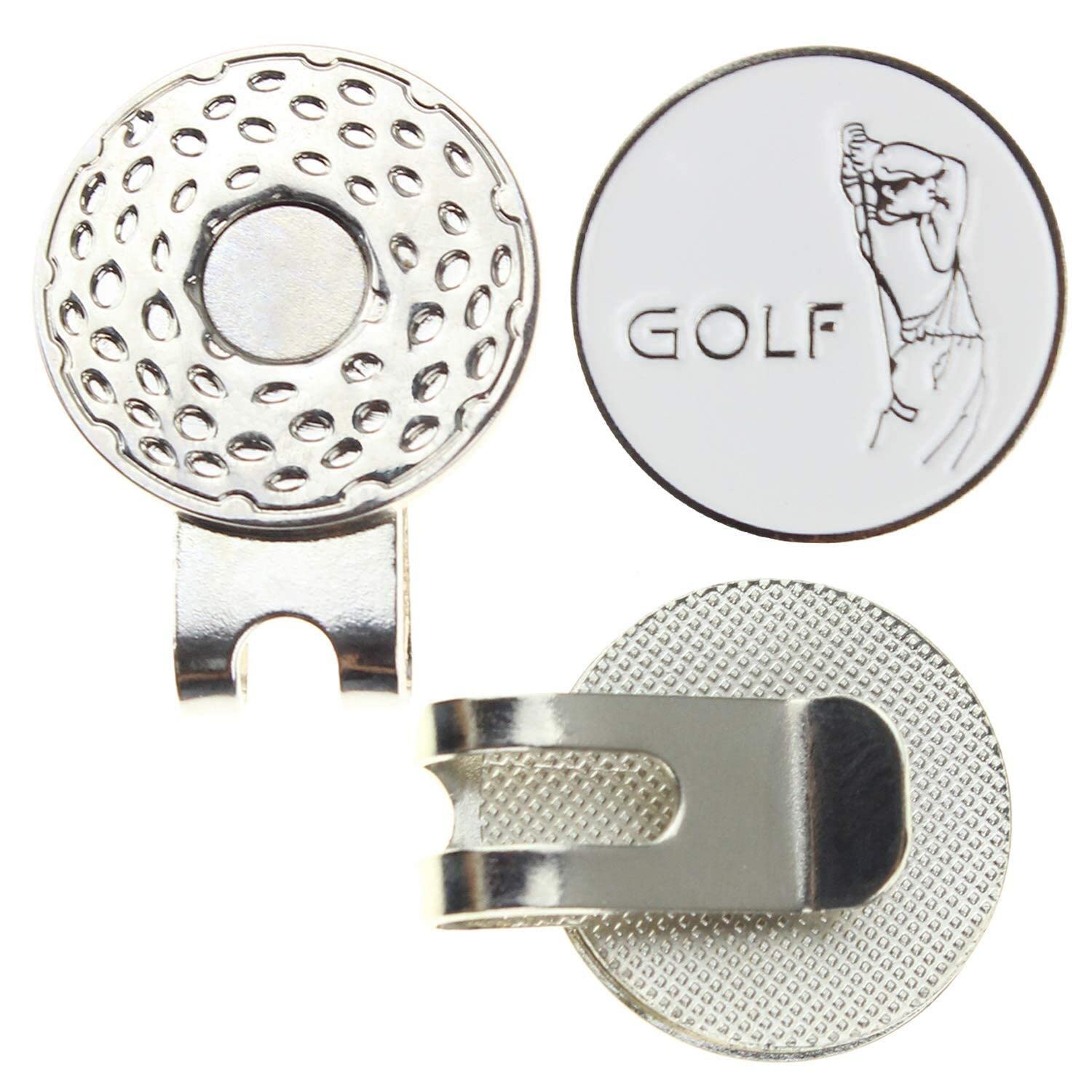 Kofull Marcatori per Palline Golf Accessori per Il Campo da Golf 3 Pezzi, Argento