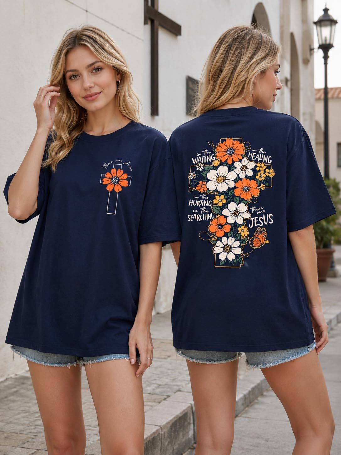 Christian Shirts Women Oversized Jesus God T Shirts Bible Verse Tees Tops