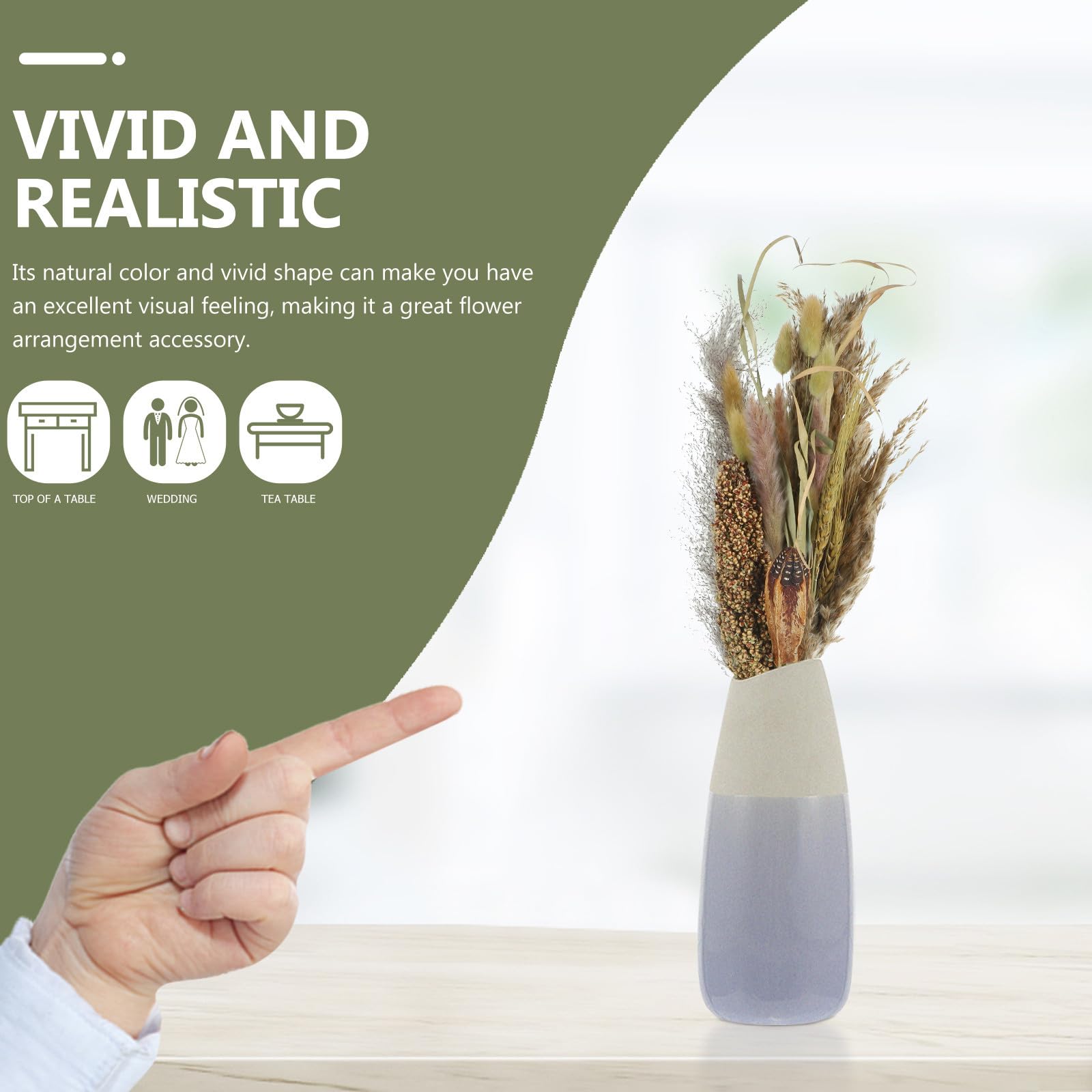Zerodeko Ramo de Flores Secas Caña y Sorgo para Ambiente Rústico del Hogar y Jarrón, Adecuado para Bodas y Adorno Natural en Interiores