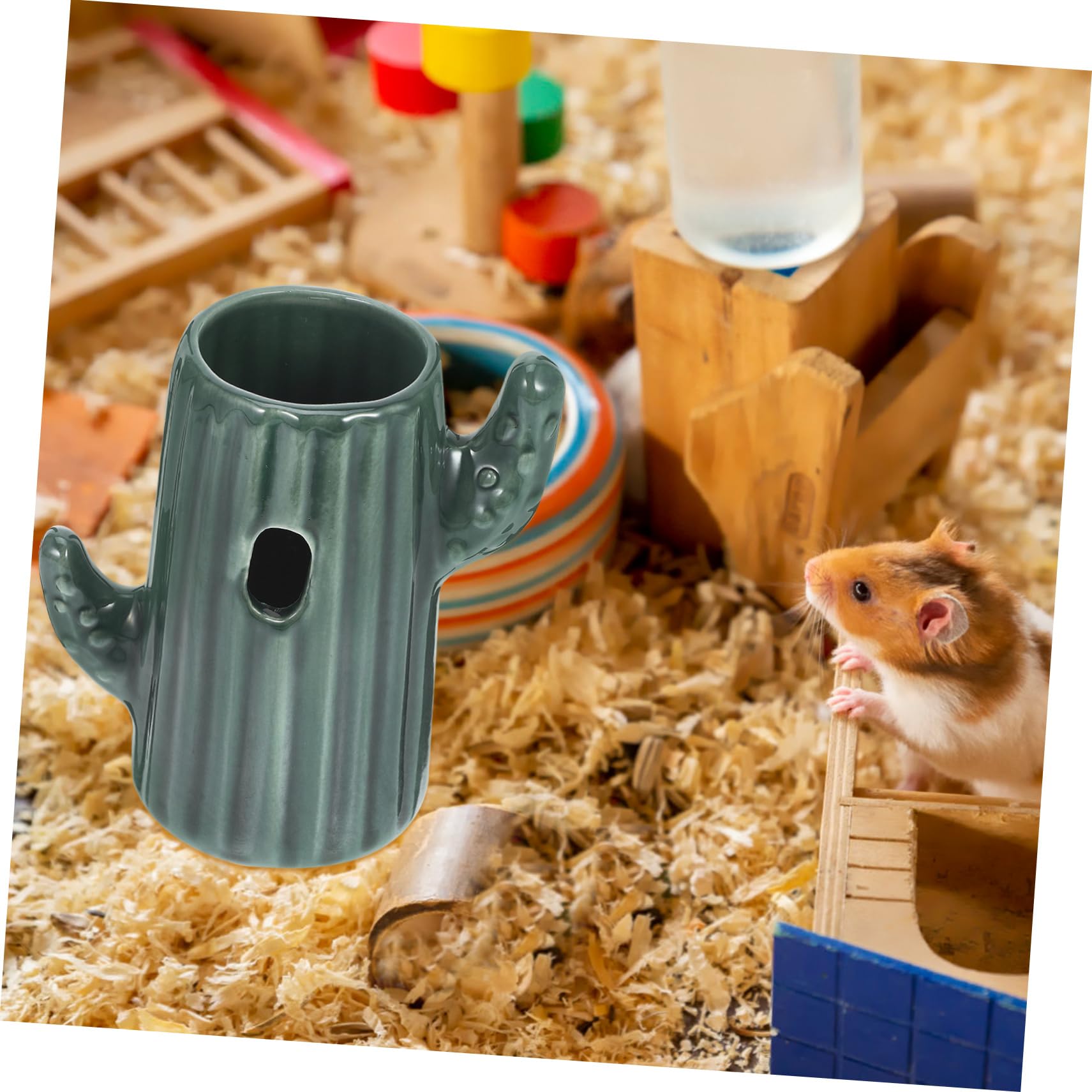 5 Piezas Botella De Agua De Hámster Estante para Botellas De Agua Pequeñas Portabotellas De Agua De Jerbos Estante para Botellas De Agua De Hámster Green Cerámica BESPORTBLE