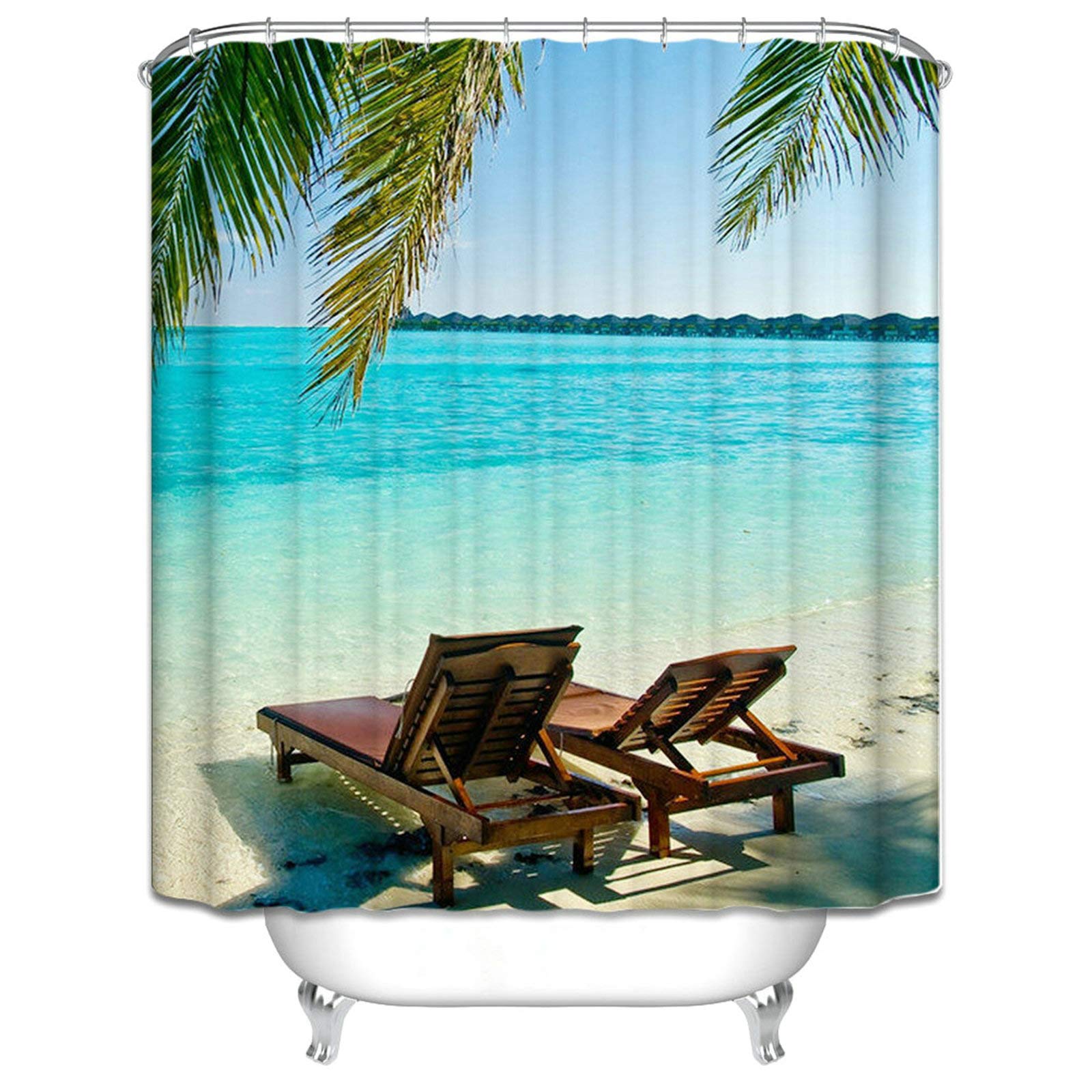Cortina de ducha de KnSam, resistente al agua, resistente al moho, lavable, extra larga, 180 x 200 cm