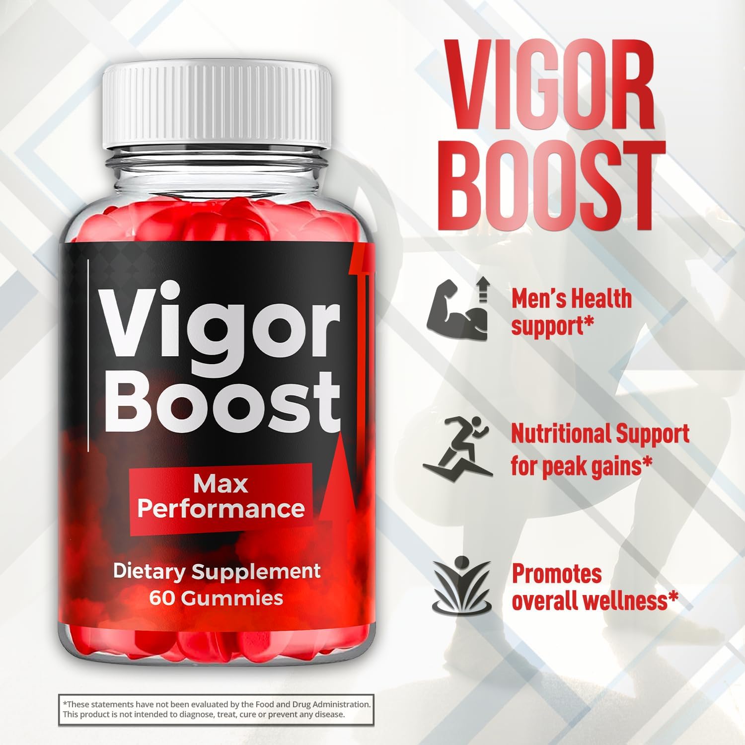 (3 Pack) Vigor Boost Gummies for Men, VigorBoost Male Support Gummys with Natural Ingredients, Advanced Vigor Boost Maximum Strength Premium Vitamin Gummy for Men's Health and Wellness (180 Gummies)